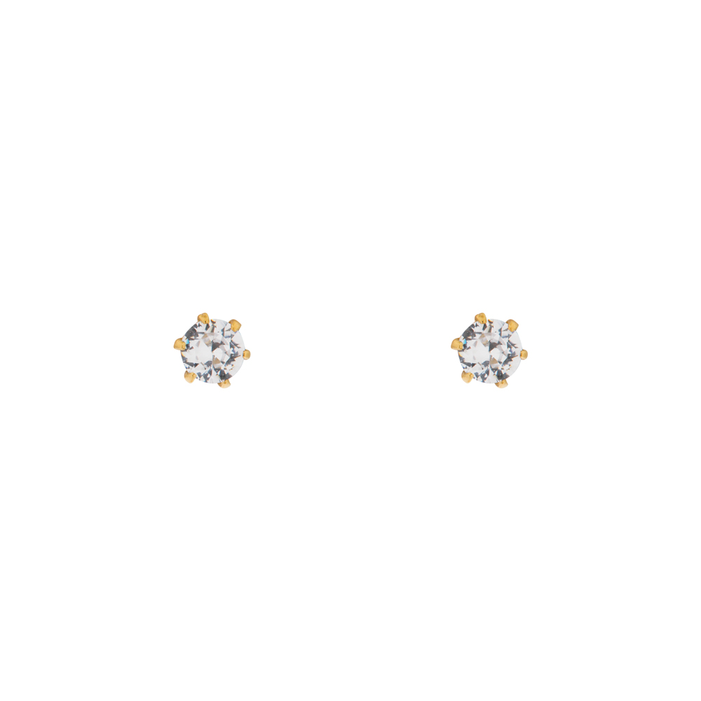 Stud earrings stone gold