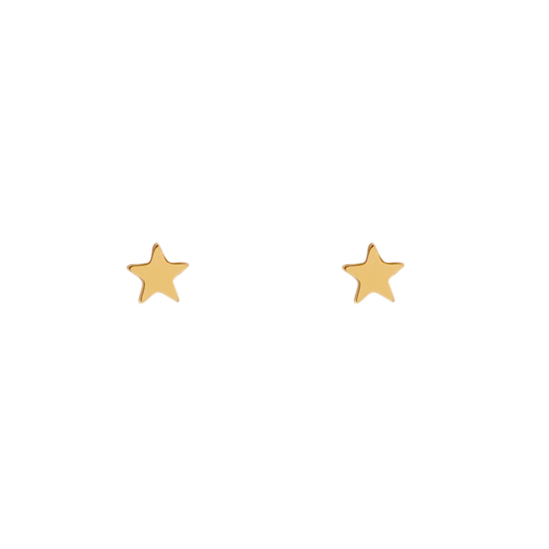Stud earrings star gold