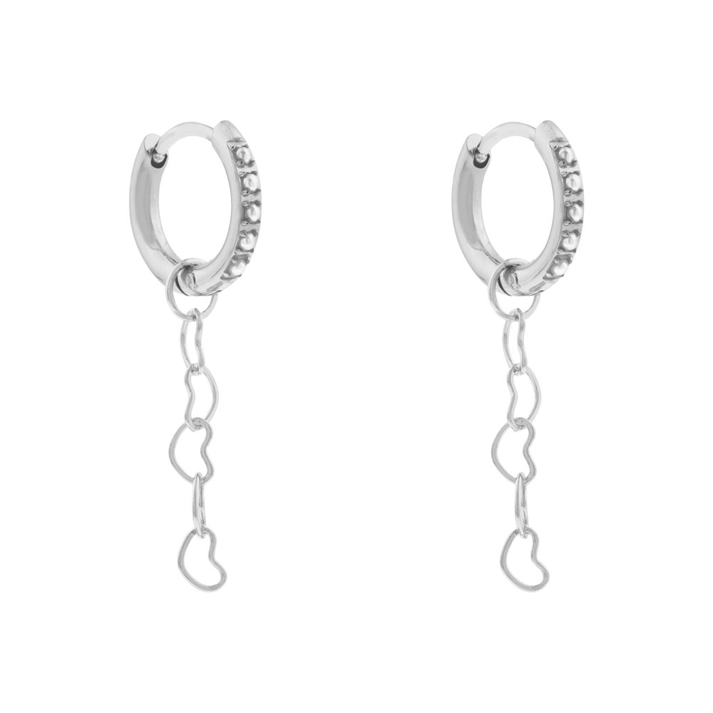 Oorbellen minimalistisch verbonden hartjes