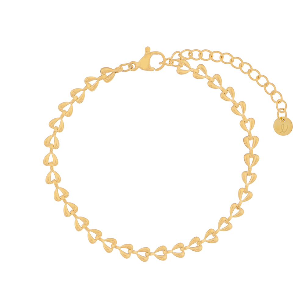 Bracelet connected hearts gold
