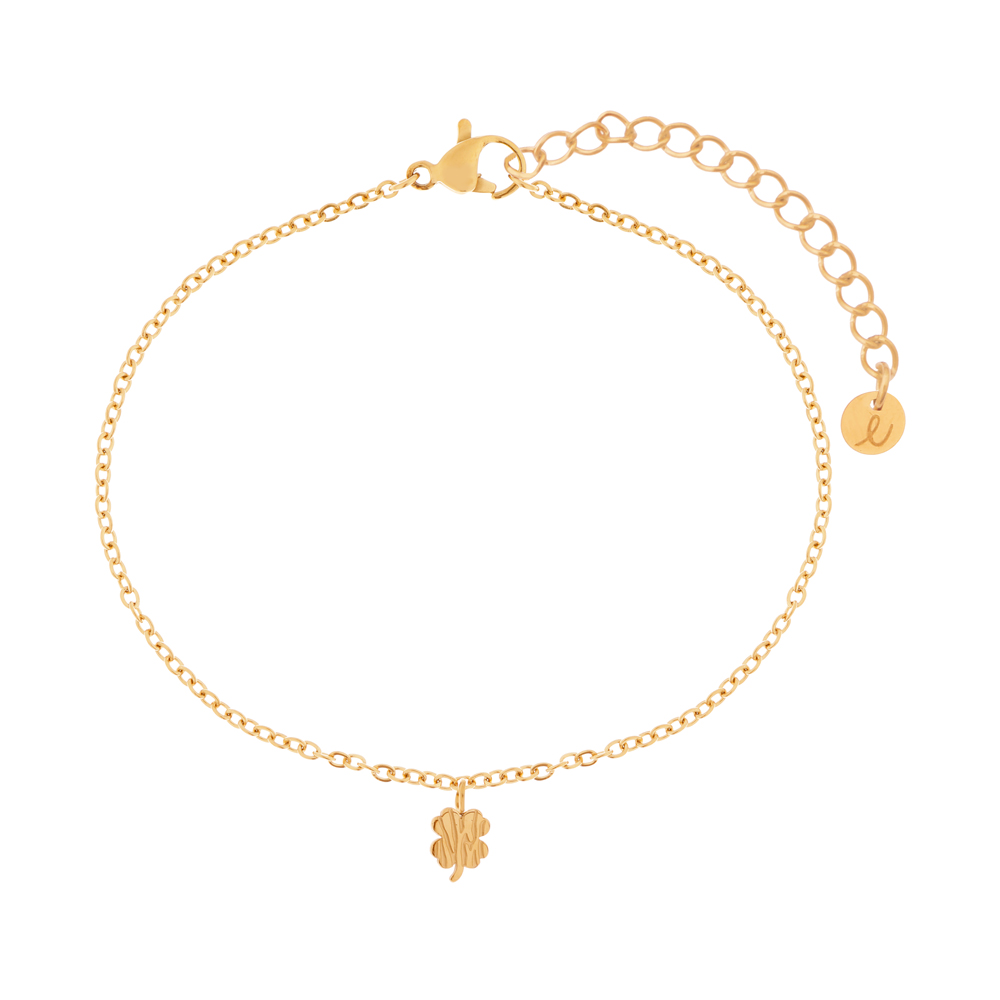 Bracelet textured clover gold