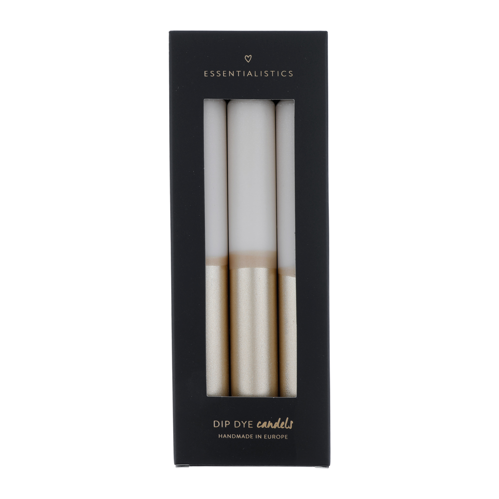 Dip dye dinerkaars 3 stuks beige/champagne Dip dye dinerkaars 3 stuks beige/champagne