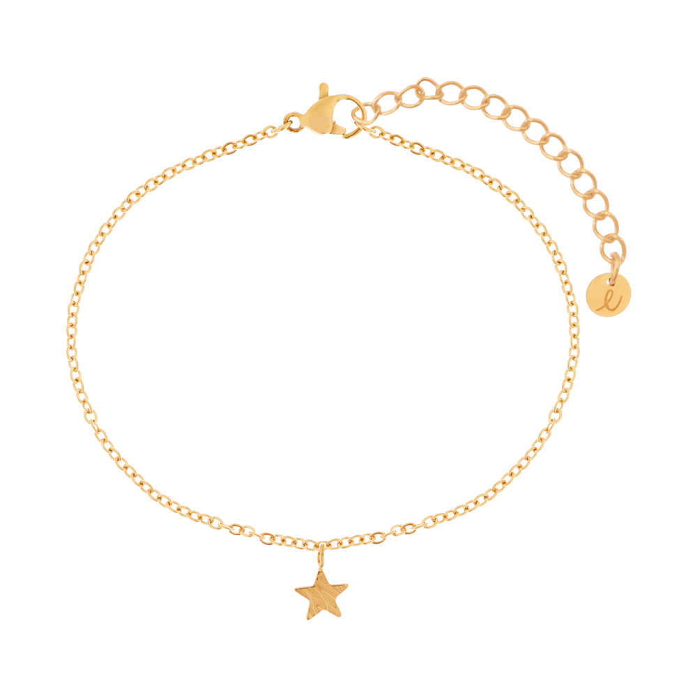 Bracelet textured star gold