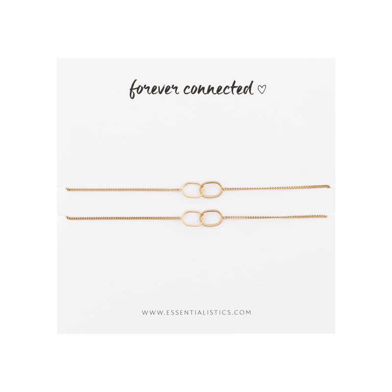 Bracelet set share - forever connected - ovals - gold