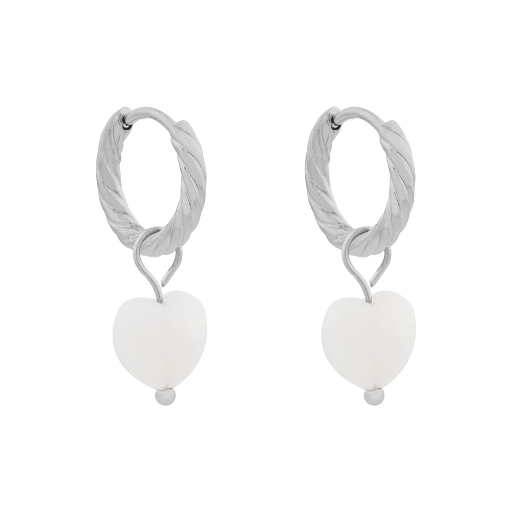 Oorbellen minimalistisch big heart zilver Oorbellen minimalistisch big heart zilver