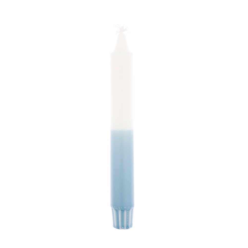 Dip dye dinner candle white light blue