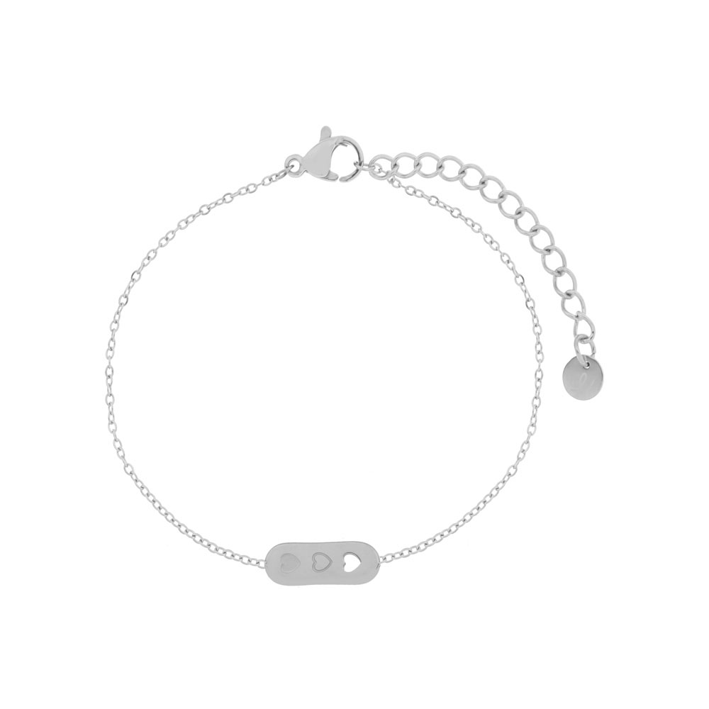 Armband om te delen 3 hartjes zilver Armband om te delen 3 hartjes zilver