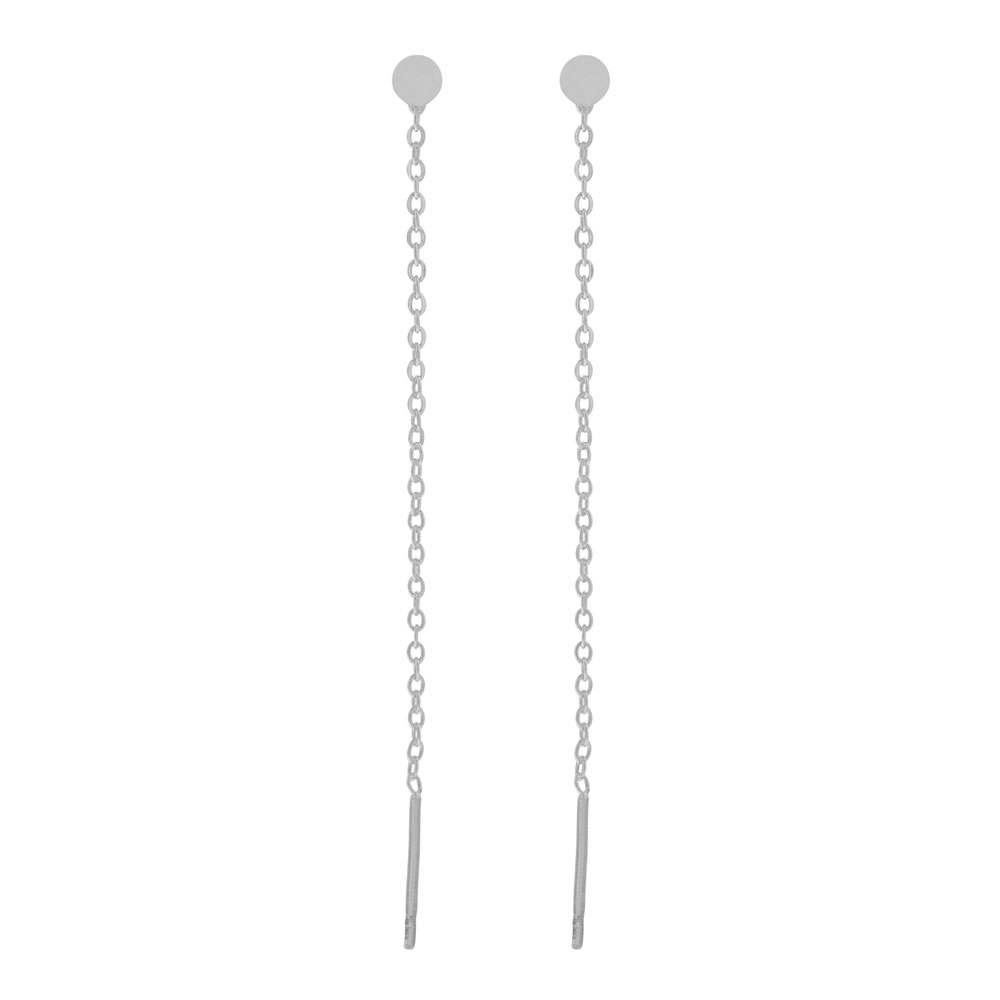 Stud threader earrings coin silver
