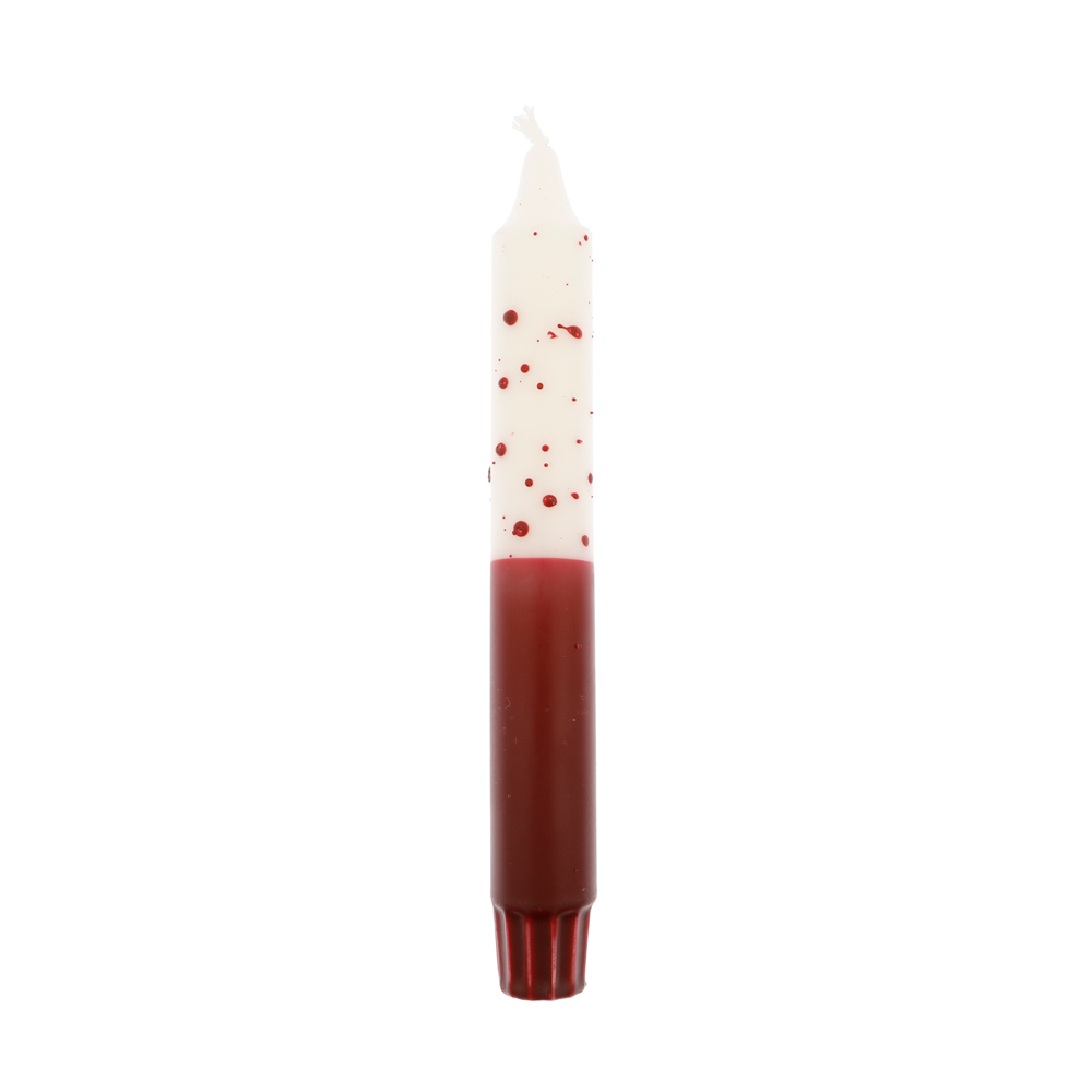 Dip dye confetti dinner candle 3 pieces white/dark red
