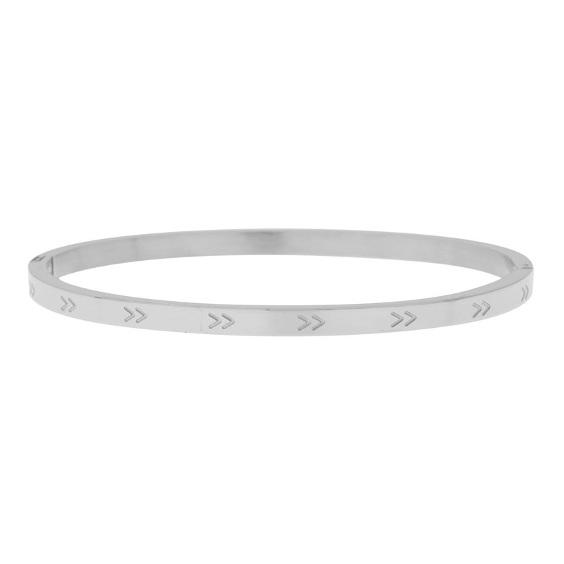 Bangle bracelet V silver