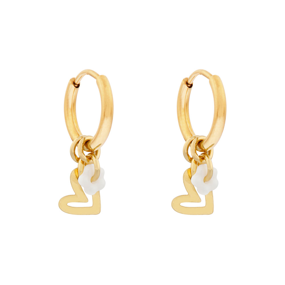 Earrings fine blooming love gold