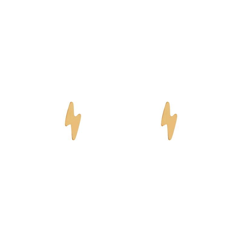 Stud earrings lightning gold