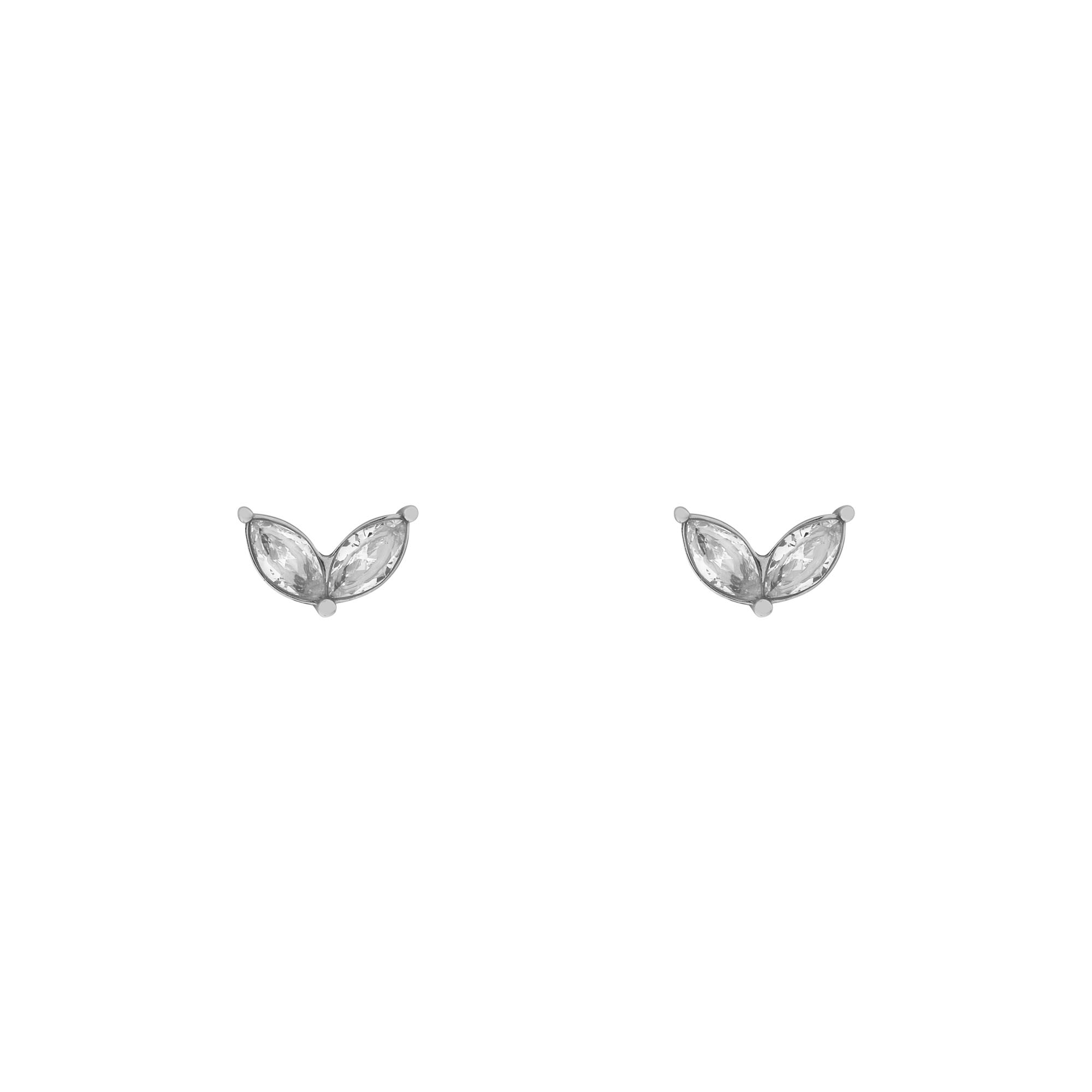 Stud earrings stones wing silver