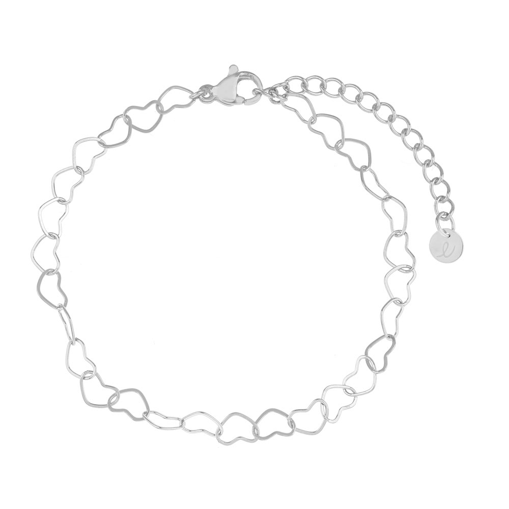 Armband verbonden open hartjes