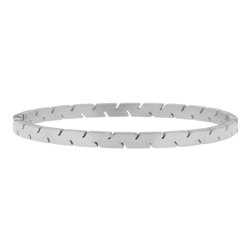 Bangle armband uitsneden aan de zijkant zilver Bangle armband uitsneden aan de zijkant zilver