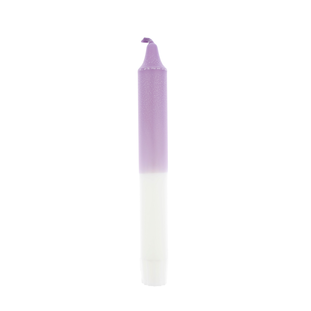 Dip dye dinner candle lilac white