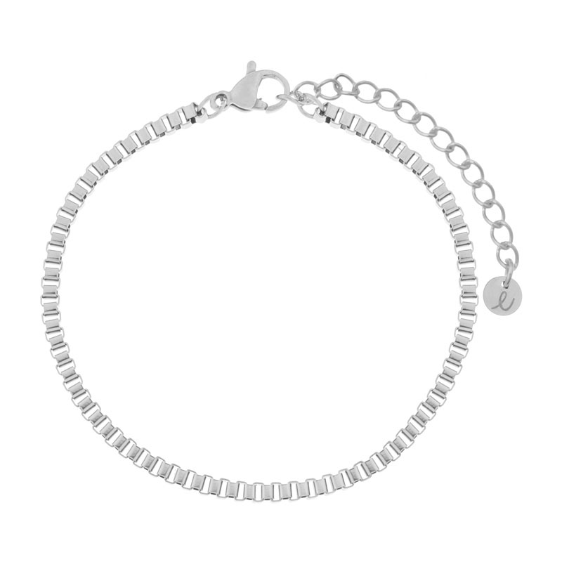 Armband basic blokjes zilver Armband basic blokjes zilver
