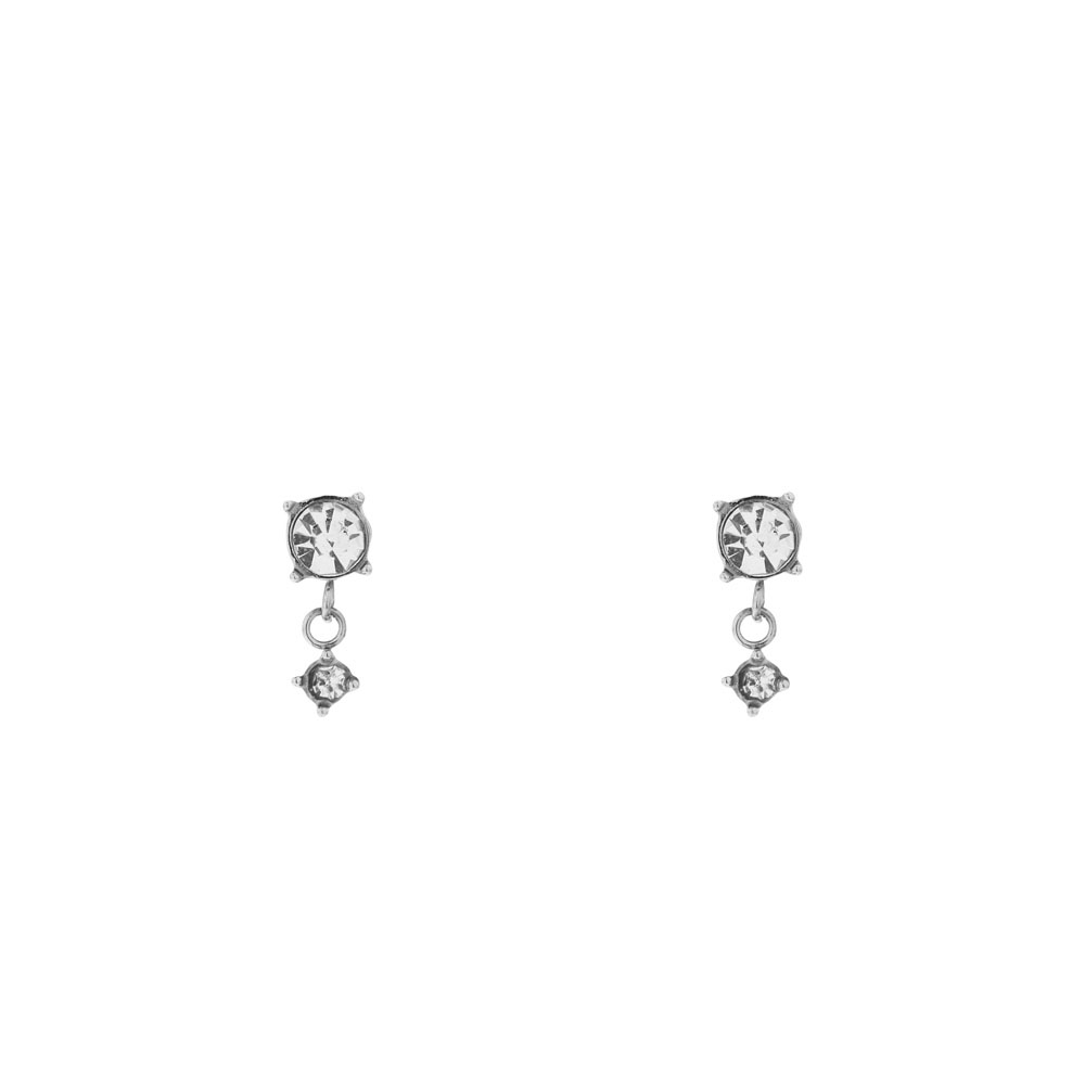 Stud earrings with charm stones silver