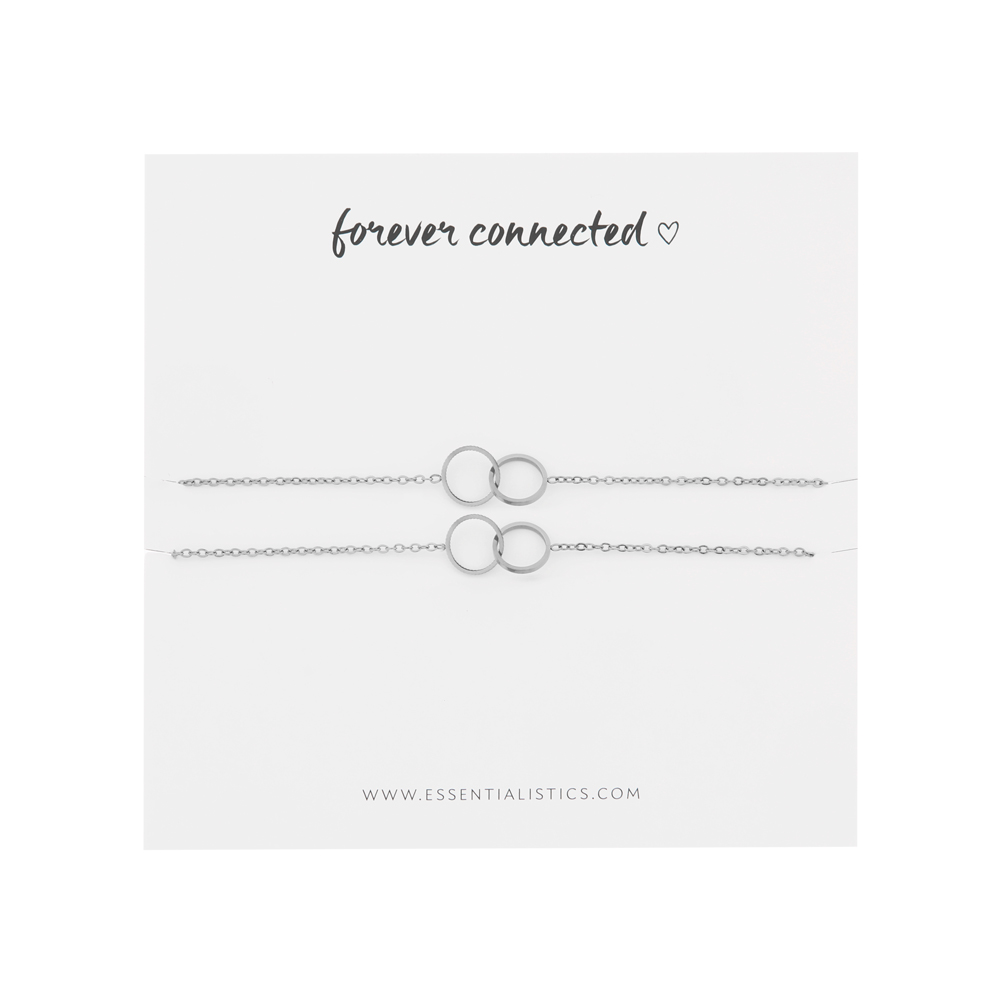 Bracelet set share - forever connected - rounds - silver