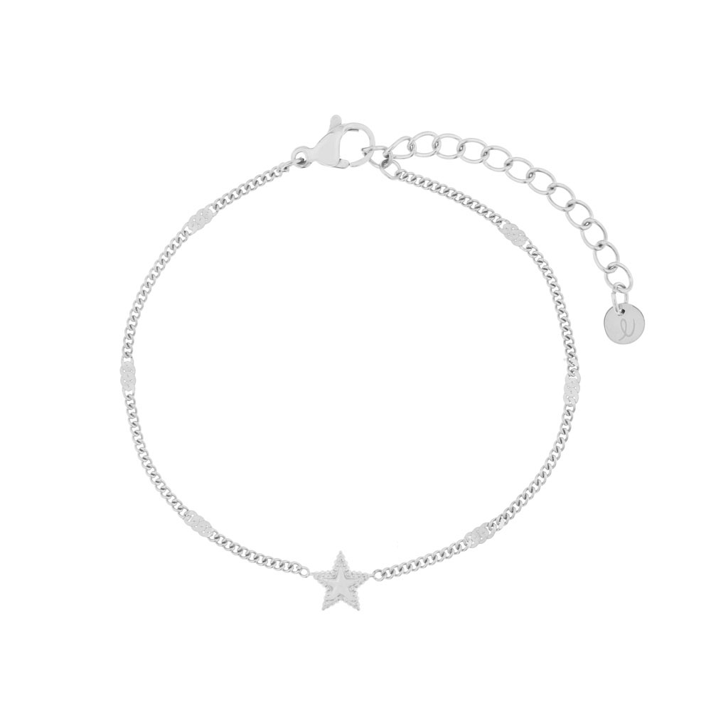 Bracelet charm dots star silver