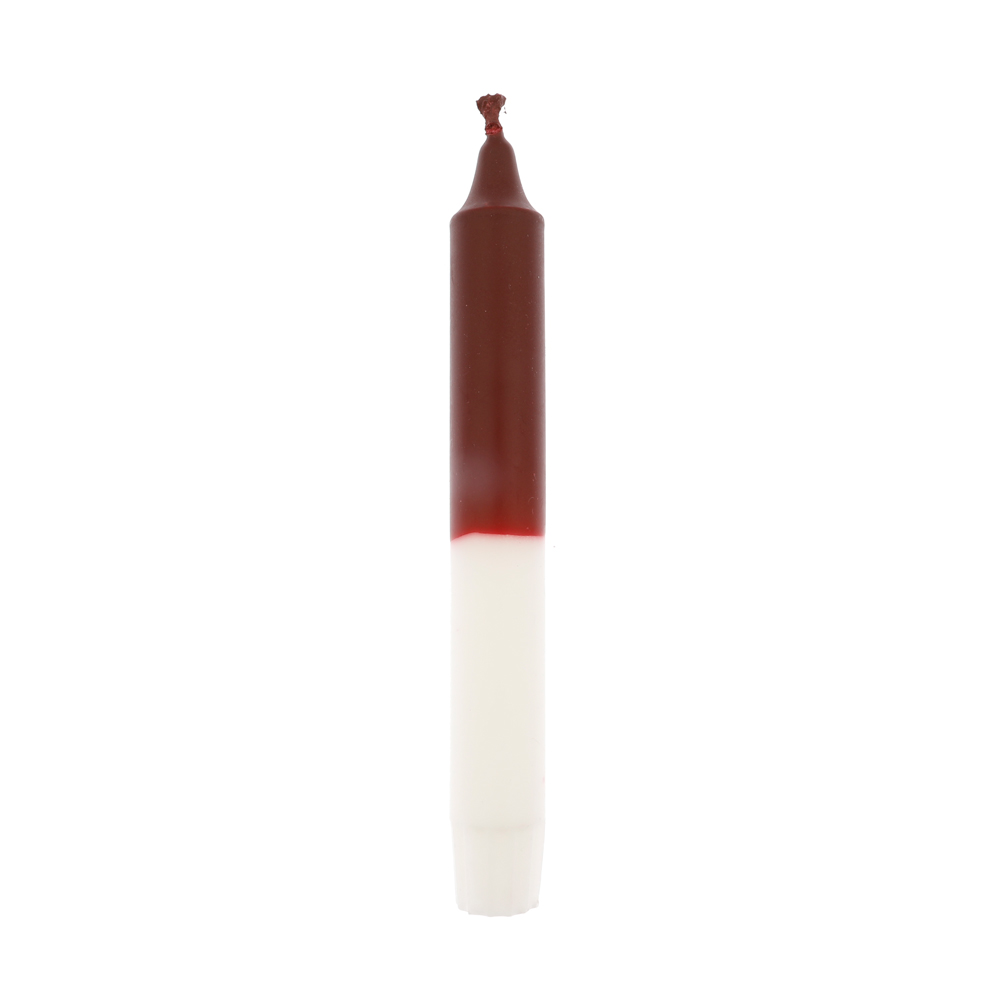 Dip dye dinner candle 3 pieces dark red/white