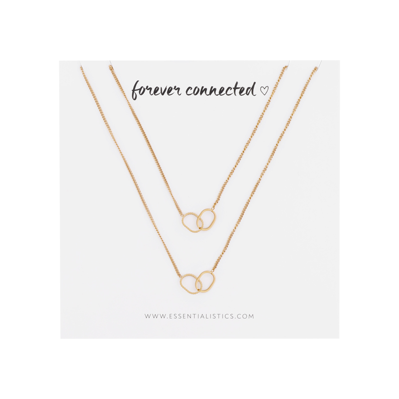 Necklace set share - forever connected - ovals - gold