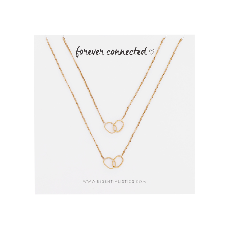 Ketting set om te delen - Forever connected - ovaaltjes - goud Ketting set om te delen - Forever connected - ovaaltjes - goud
