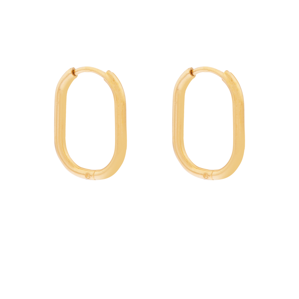 Earrings hoop oval basic gold