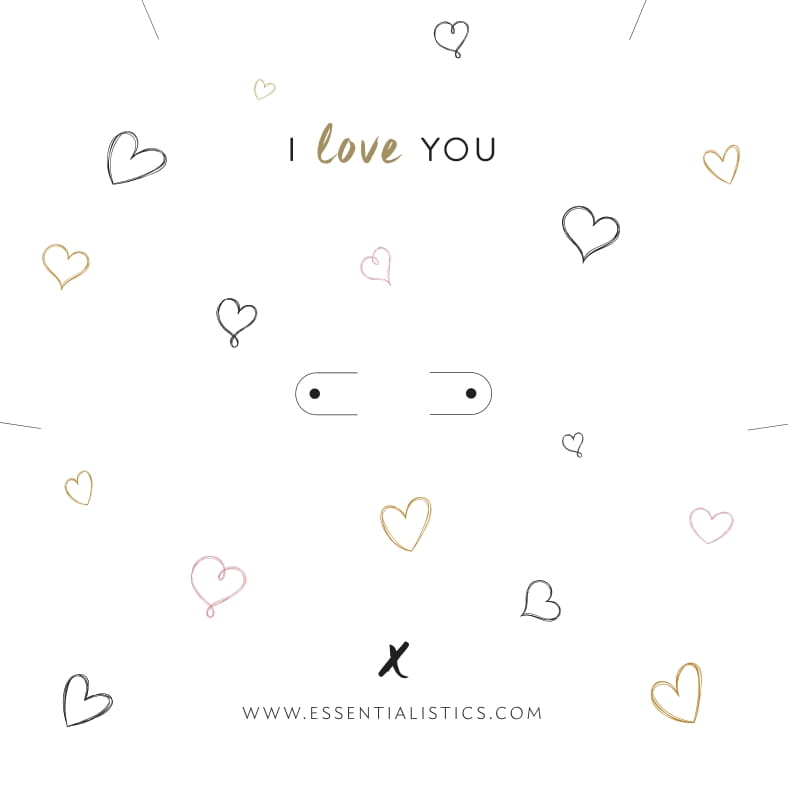 Jewellery card - I love you with hearts