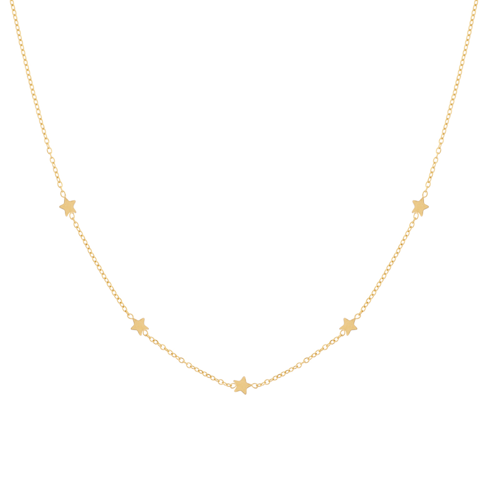 Ketting mini sterretjes goud