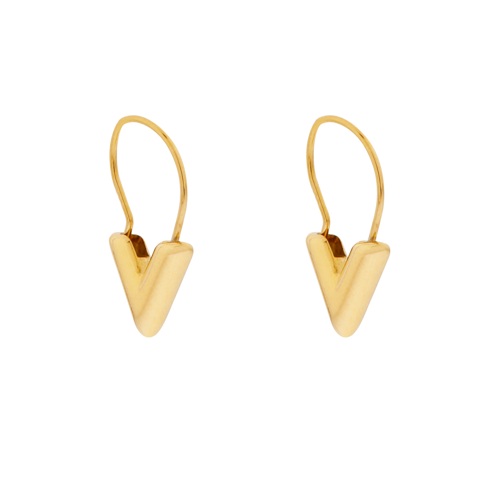 Earrings hoop V gold