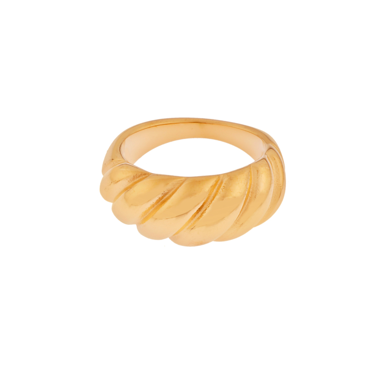 Ring statement croissant gold