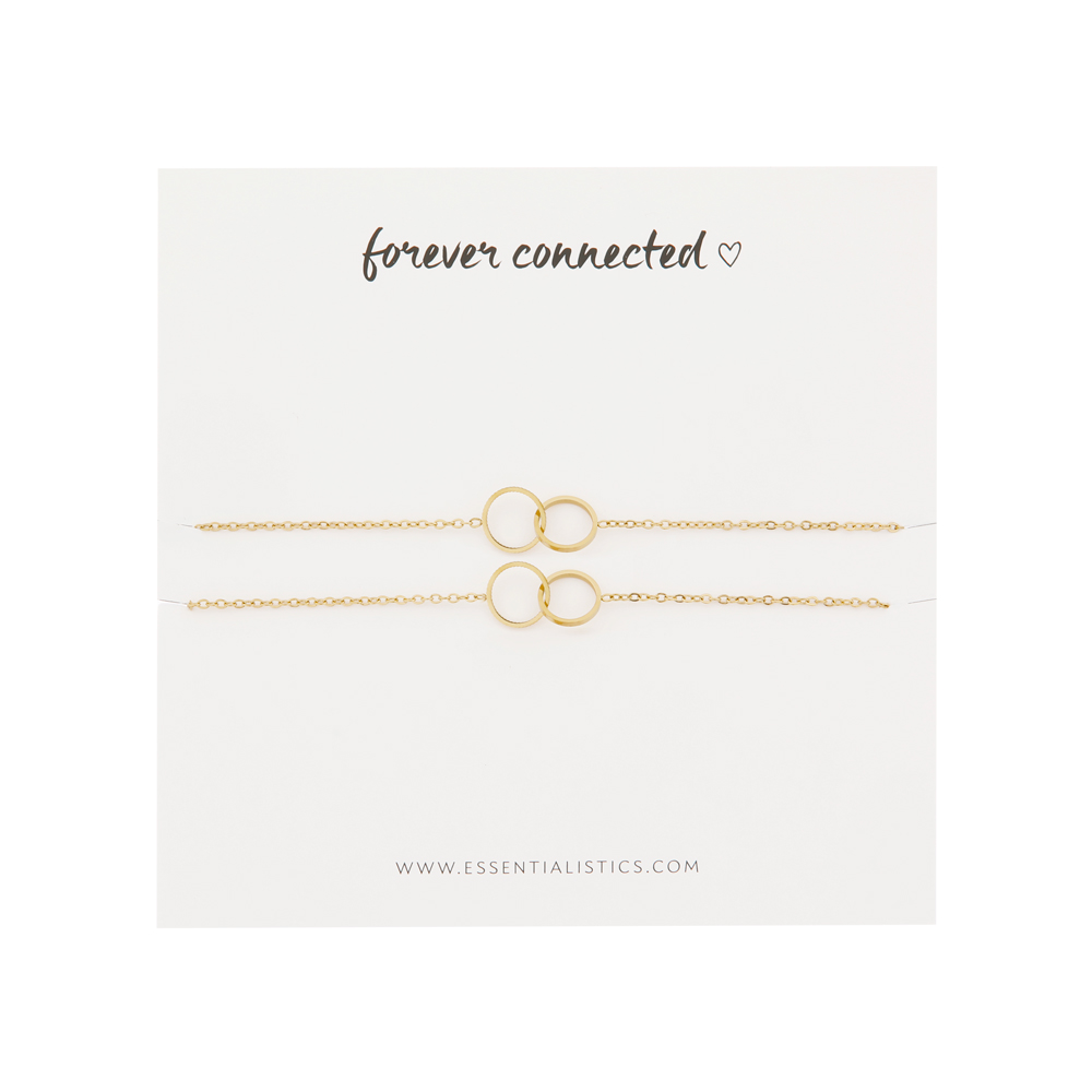 Bracelets set share - Forever connected - rounds - gold