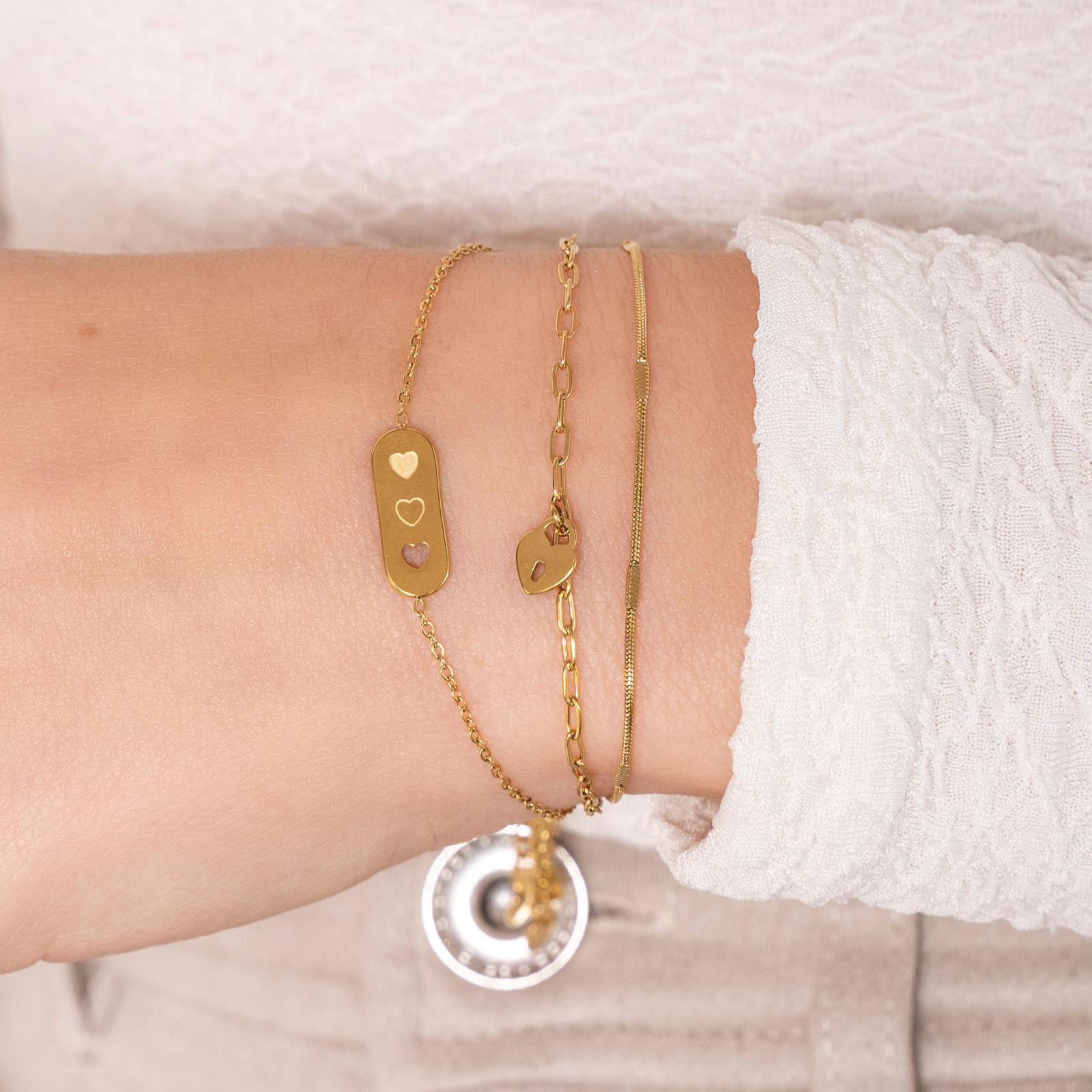 Armband om te delen 3 hartjes Armband om te delen 3 hartjes