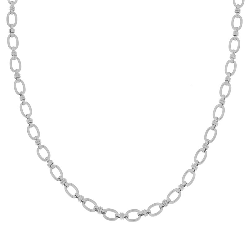 Necklace basic linked ovals silver