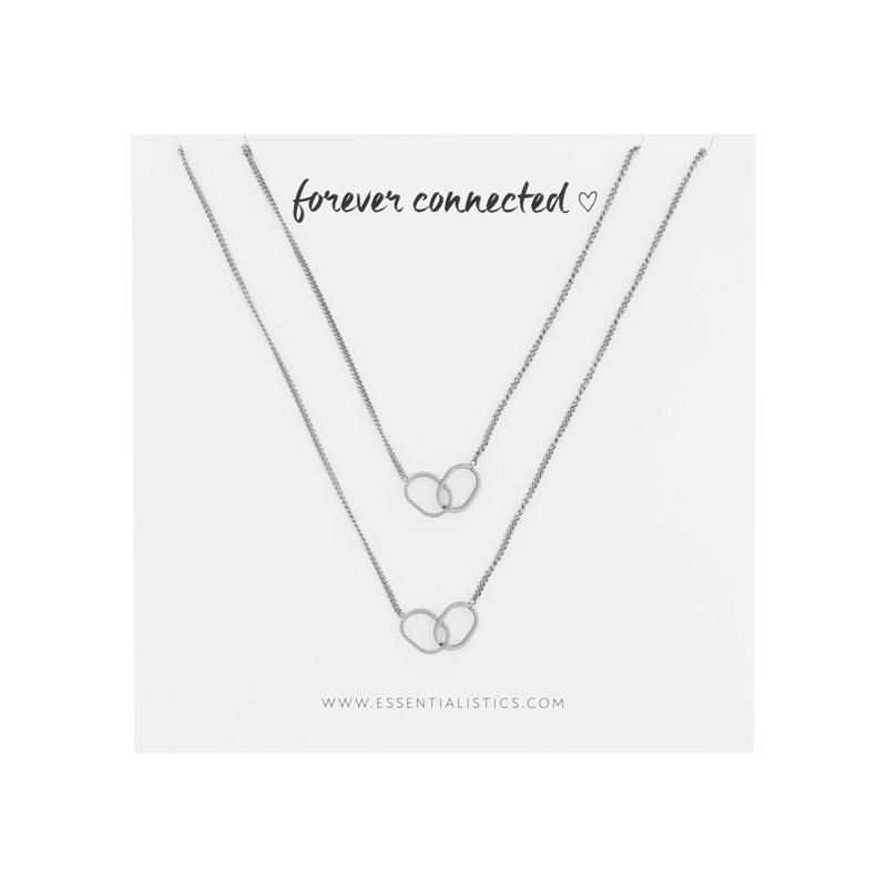 Necklace set share - forever connected - ovals - silver