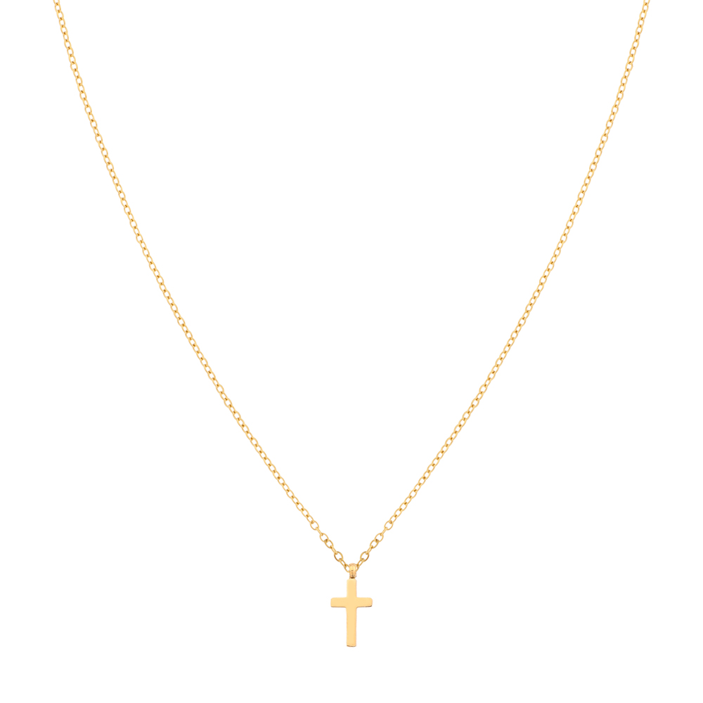 Necklace charm cross gold