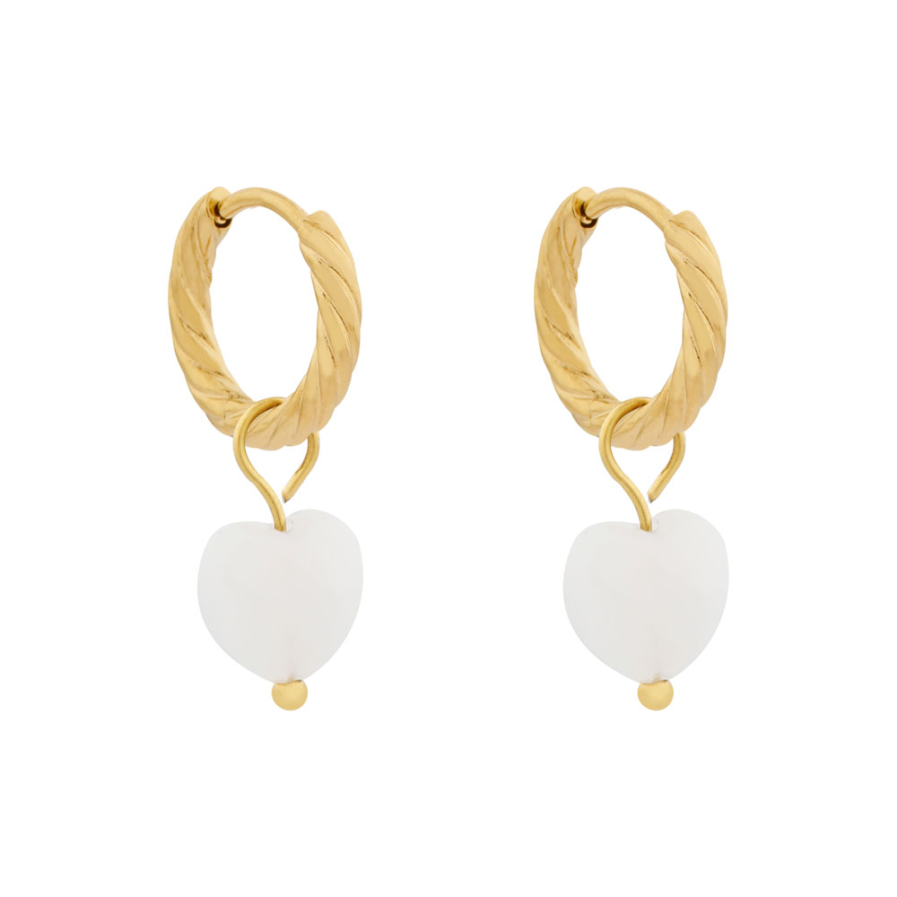 Earrings fine big heart gold