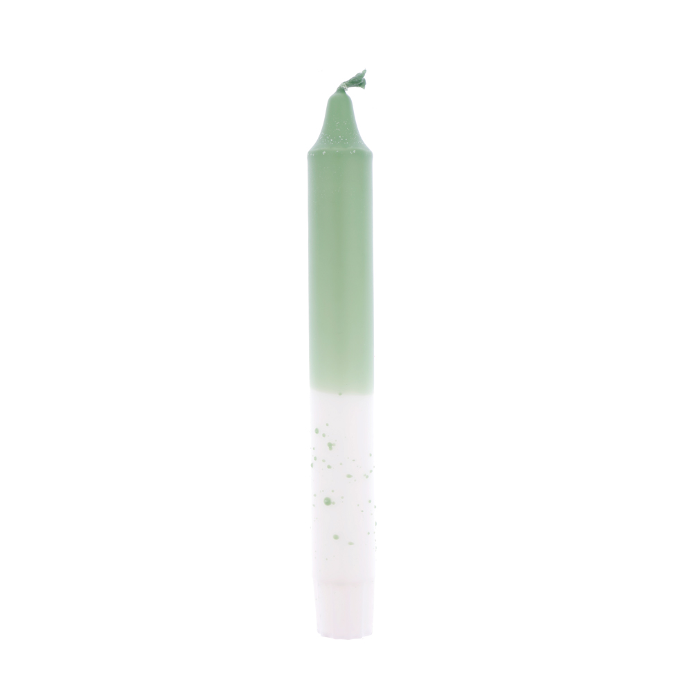 Dip dye confetti dinner candle light green white