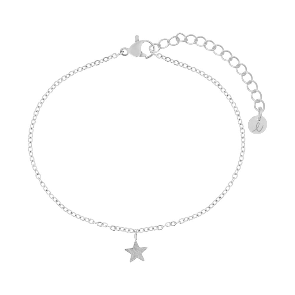 Bracelet textured star silver