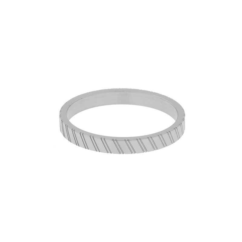 Ring minimalistische schuine streepjes zilver