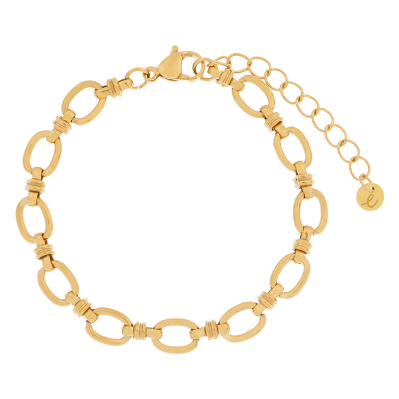 Bracelet basic linked ovals gold