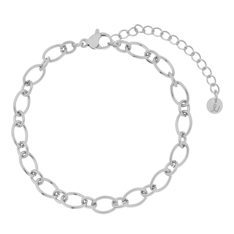 Bracelet basic rounds and ovals silver