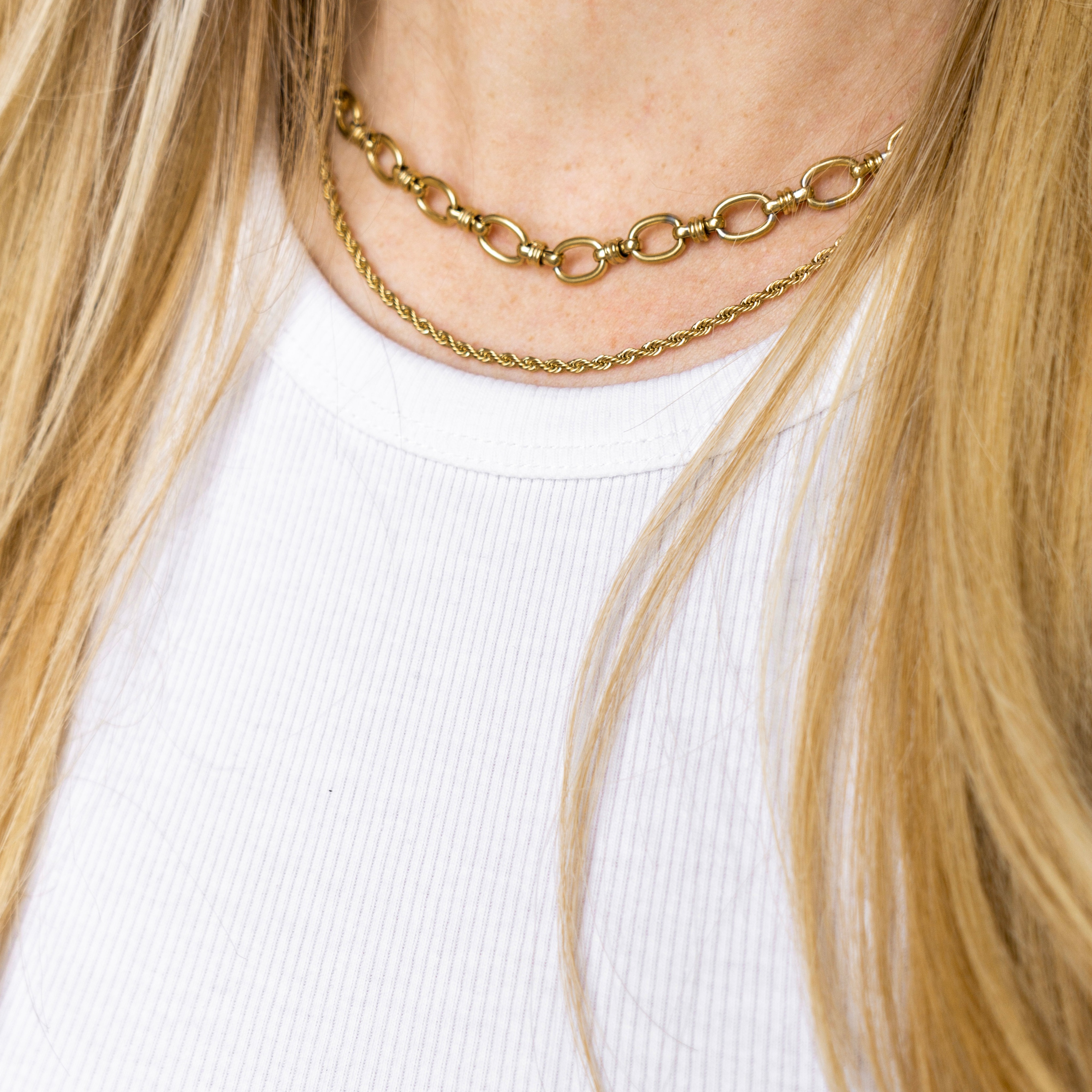 Necklace basic linked ovals