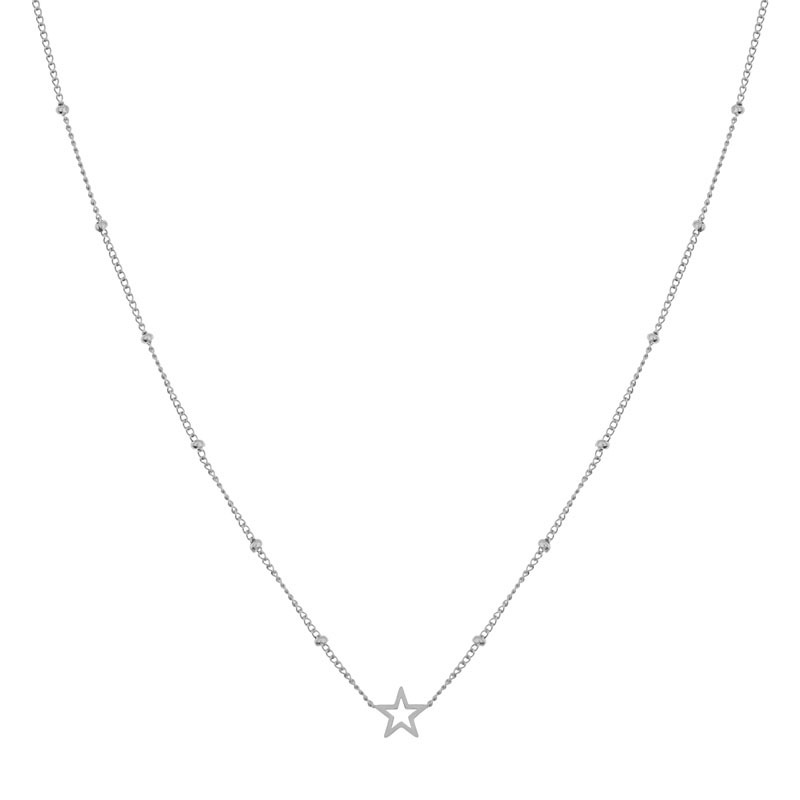 Necklace share open star silver