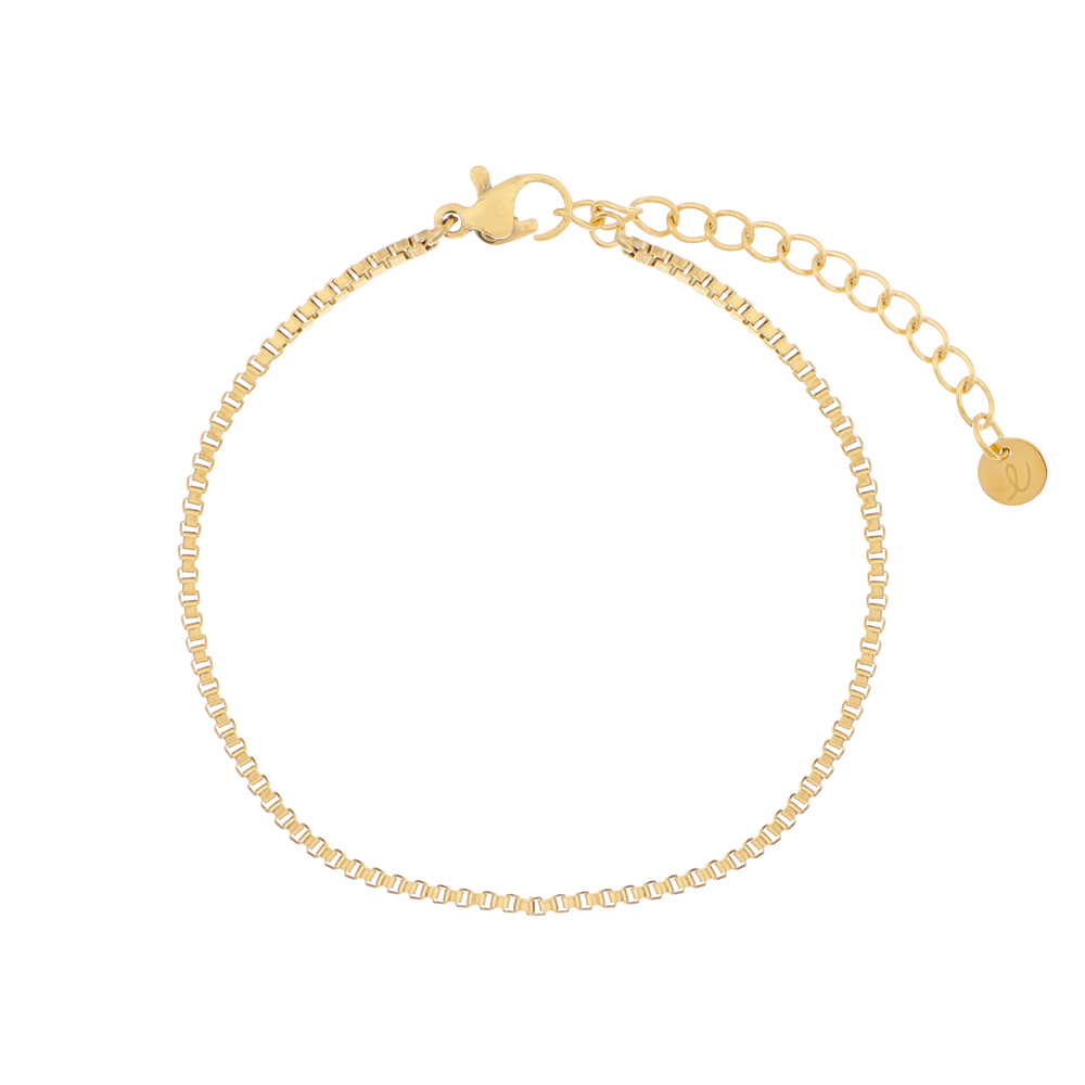 Armband basic vierkantjes goud