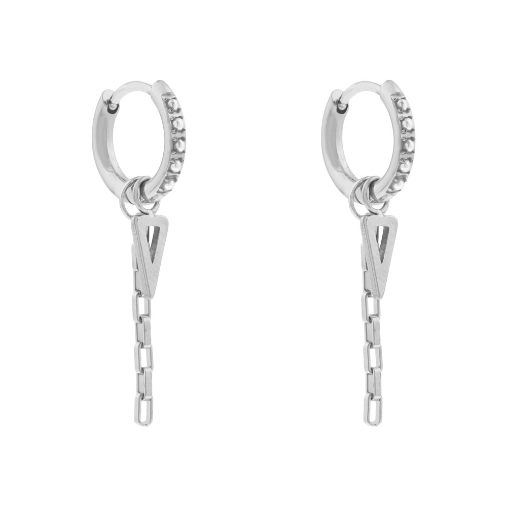 Oorbellen minimalistisch open driehoekje en ketting