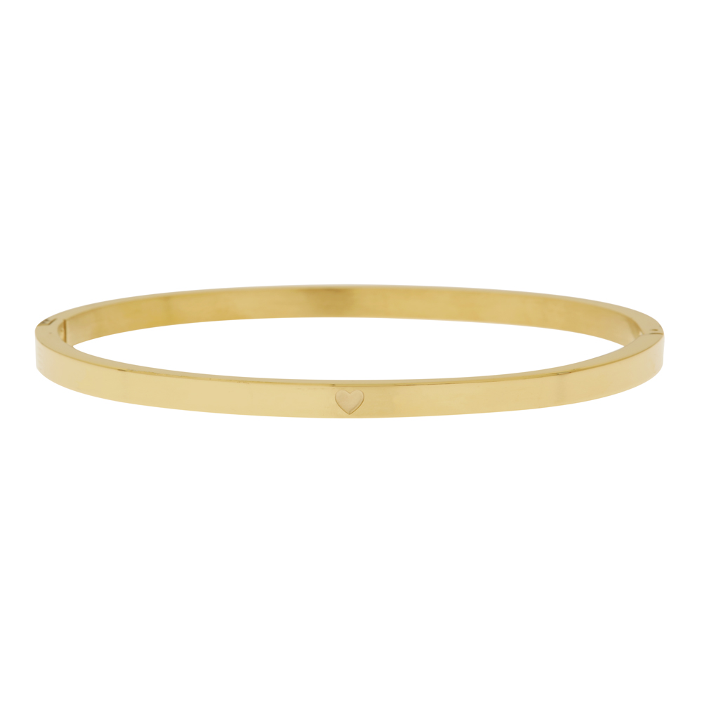 Bangle bracelet heart gold