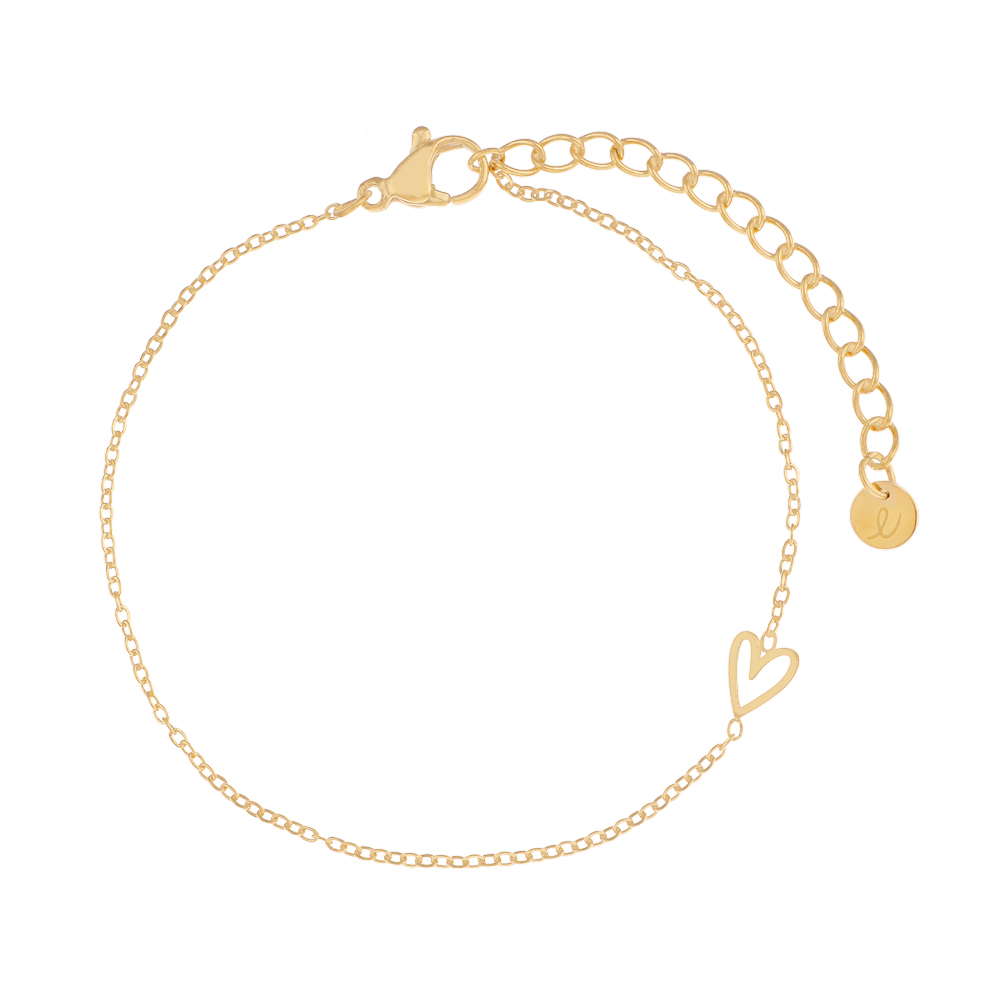 Armband bedel schuin open hartje