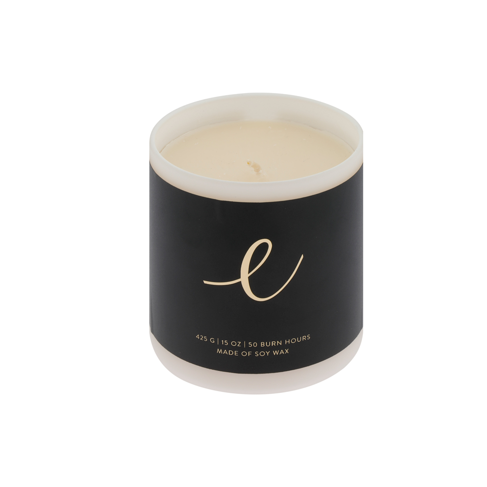 Scented candle with jewellery white jar large Geurkaars met sieraad wit potje groot